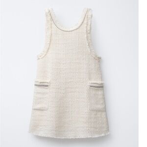 Cream Sleeveless Textured Dress- Zara NWT